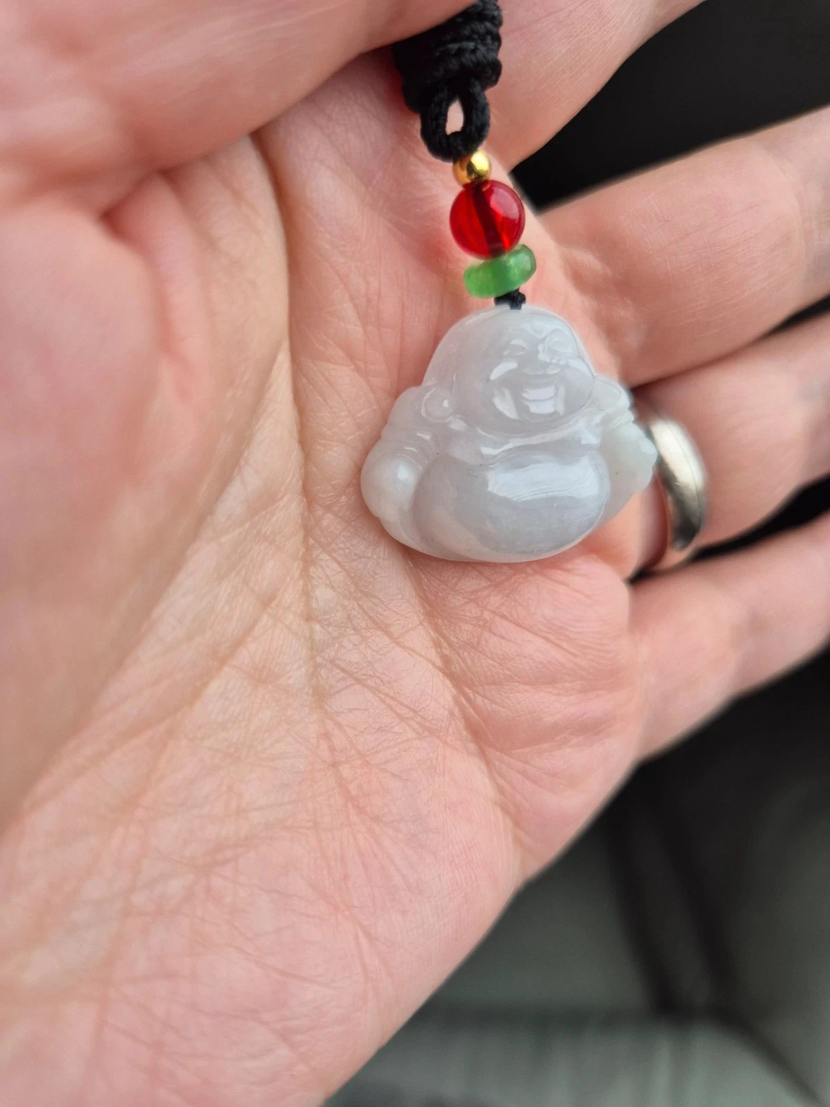 #Natural untreated jadeite jade Buddha pendant with necklace – photo 5